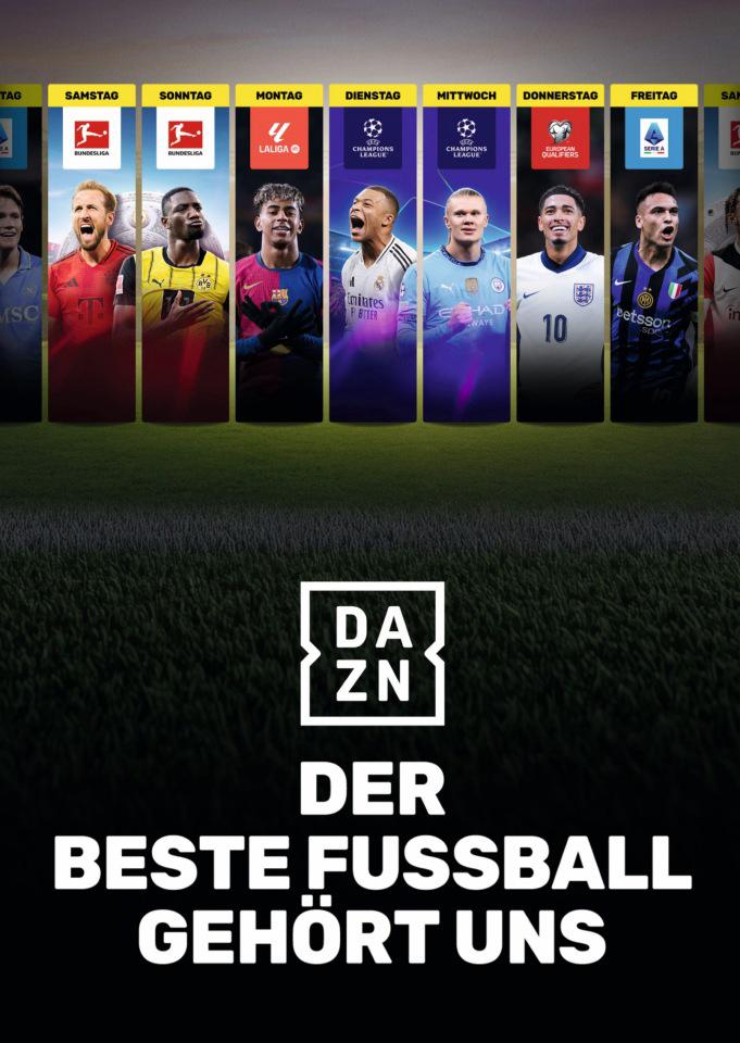DAZN Fußball Banner DAZN - der beste Fußball gehört uns
